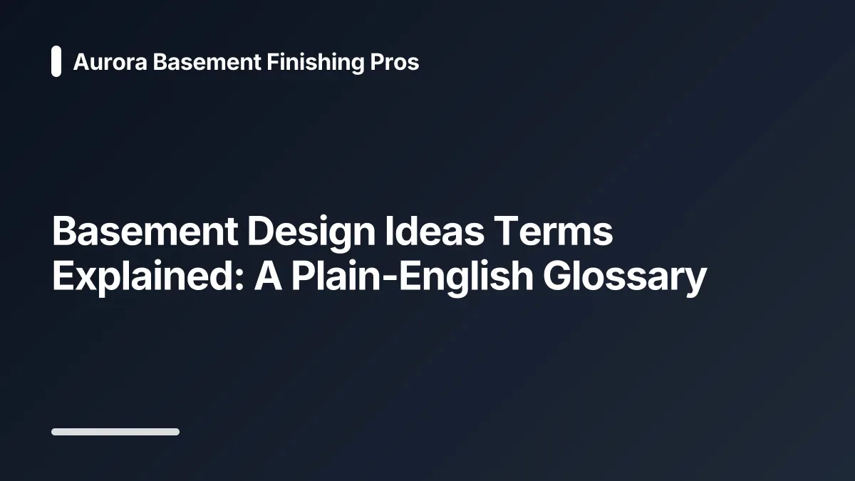 basement design ideas glossary