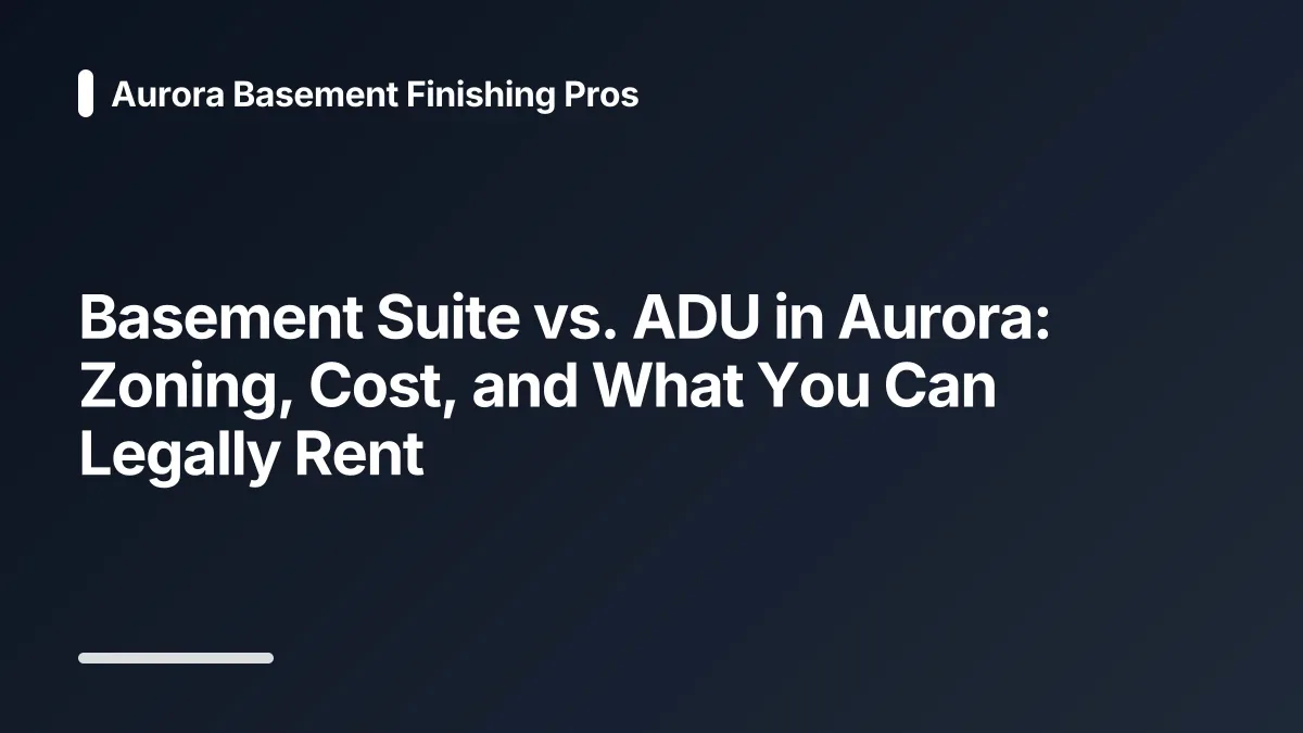 basement suite vs ADU