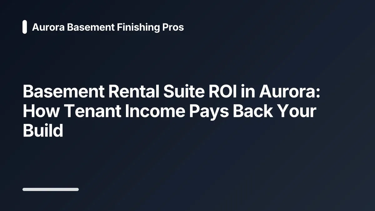basement rental suite ROI