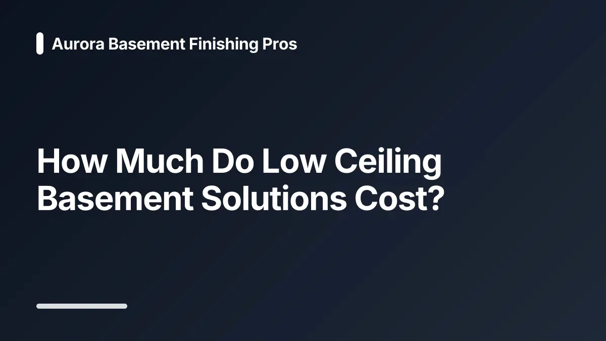 how much do low ceiling basement solutions cost