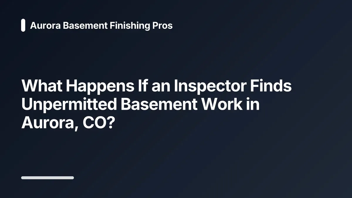 unpermitted basement work inspection