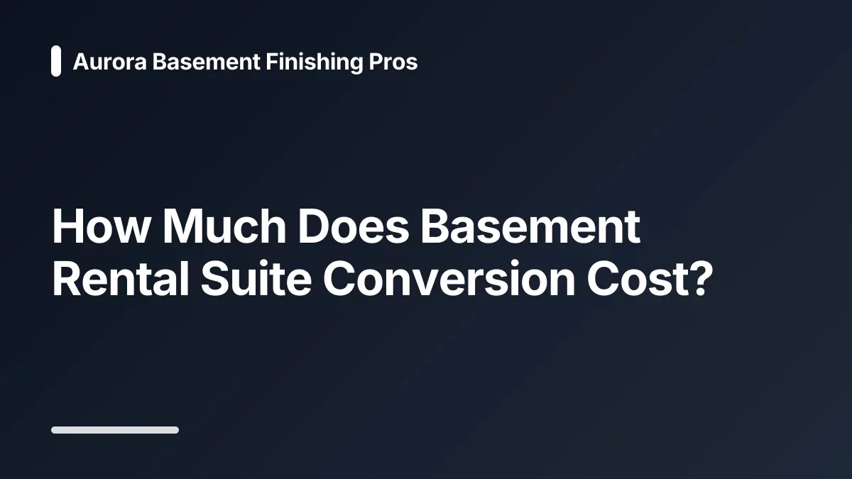 how much does basement rental suite conversion cost